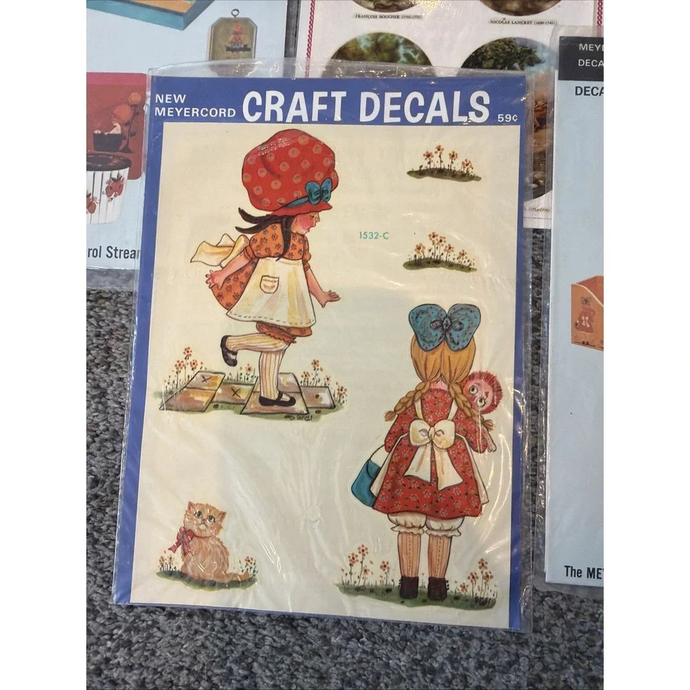 Vintage Meyercord Decals For Arts And Crafts Lot Of 10 Sheets 1960's